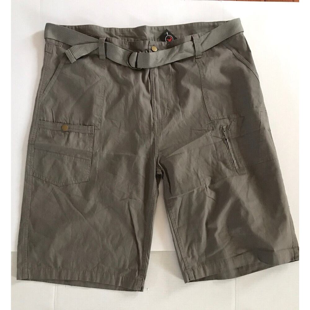 Red Face Gray Cargo Shorts Men's Workwear Walking Hiking Belt Size 44